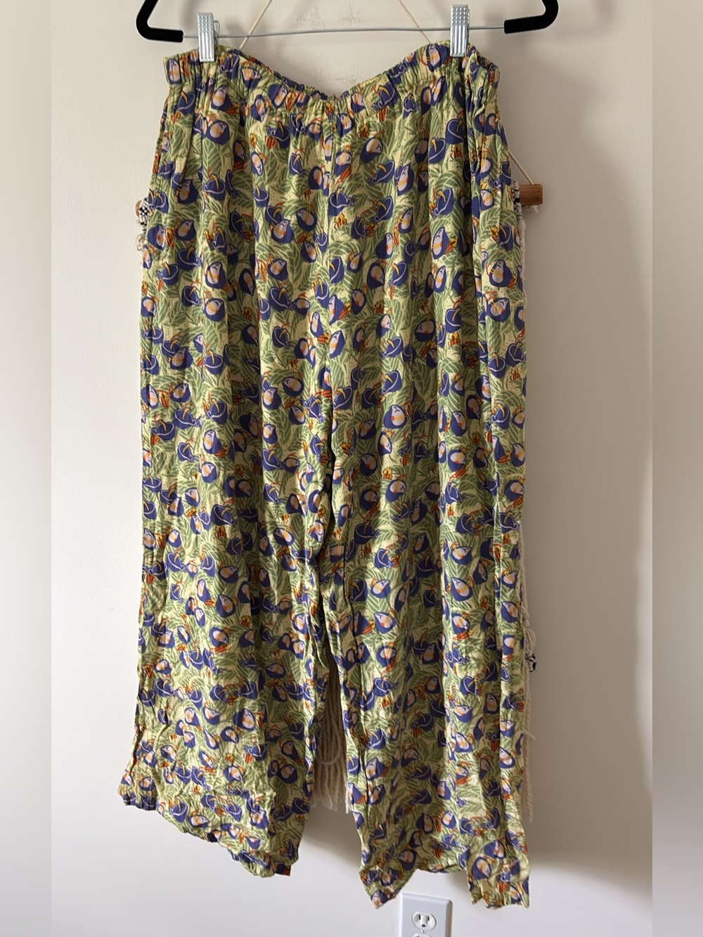Vintage FLAX by Jeanne Engelhart Jellyfish Printed Rayon Loose Pants Large